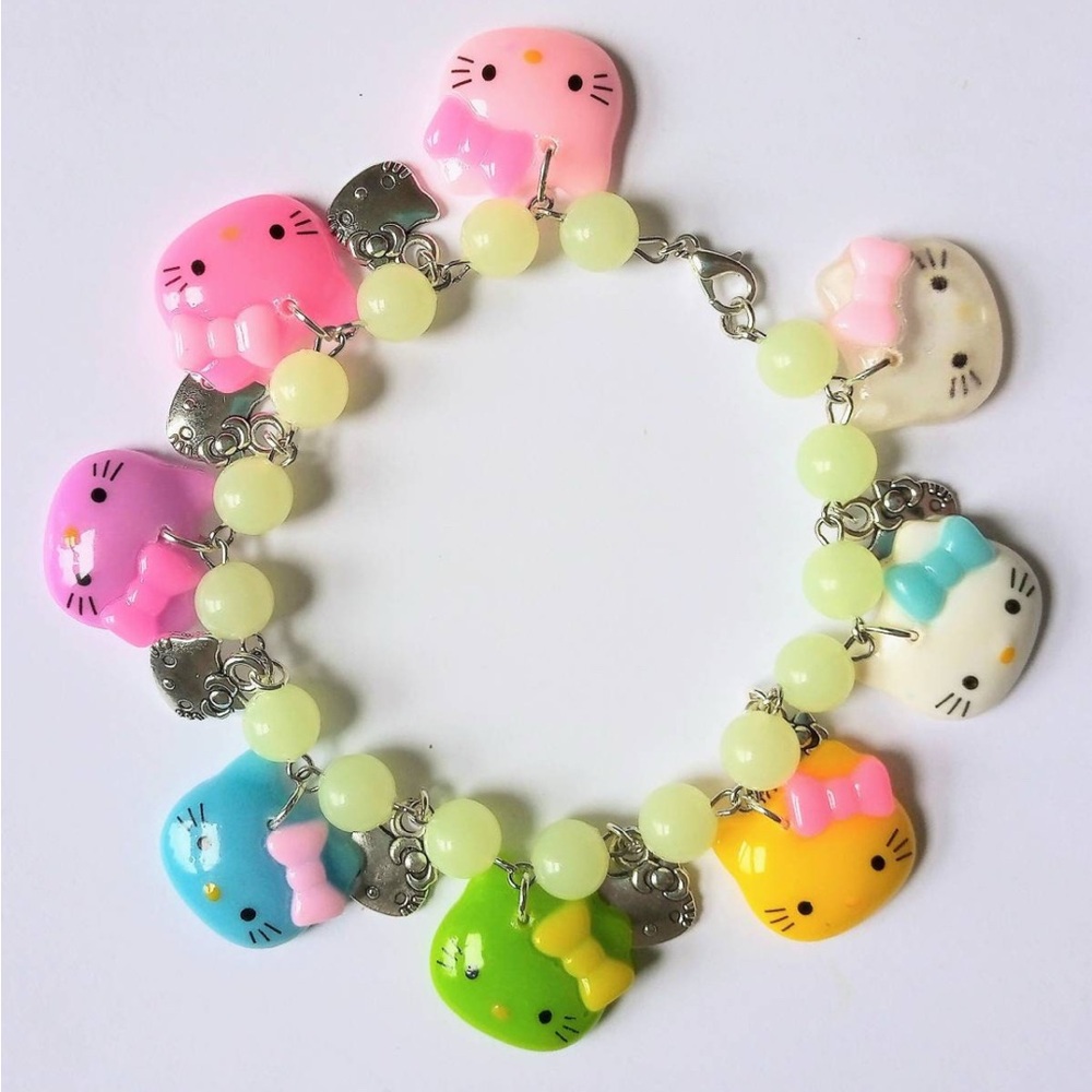 Hello Kitty Glow in the Dark Multicolor Charm Bracelet